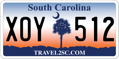 SC license plate XOY512