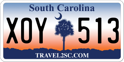 SC license plate XOY513