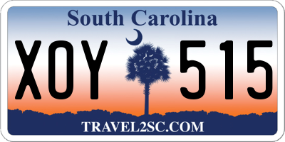 SC license plate XOY515