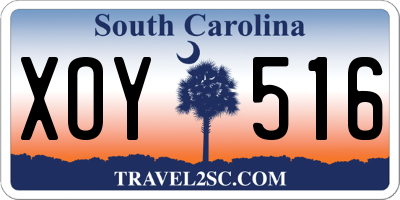 SC license plate XOY516