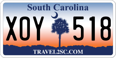 SC license plate XOY518