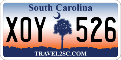 SC license plate XOY526