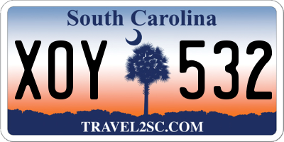 SC license plate XOY532