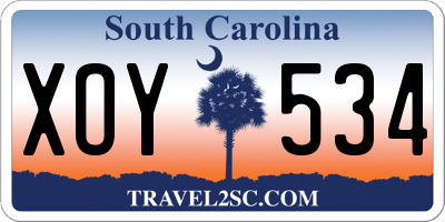 SC license plate XOY534