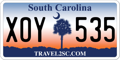 SC license plate XOY535
