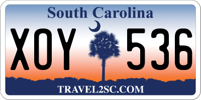 SC license plate XOY536