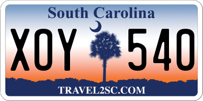 SC license plate XOY540