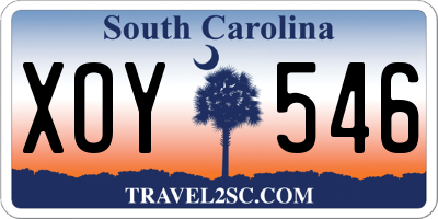 SC license plate XOY546