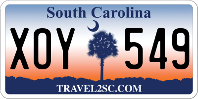 SC license plate XOY549