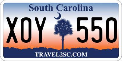 SC license plate XOY550