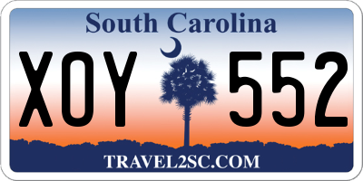 SC license plate XOY552