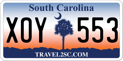 SC license plate XOY553