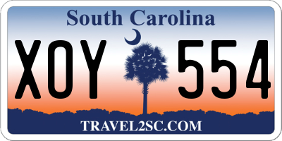 SC license plate XOY554