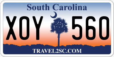 SC license plate XOY560