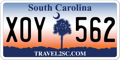 SC license plate XOY562