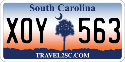 SC license plate XOY563