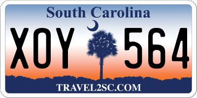 SC license plate XOY564