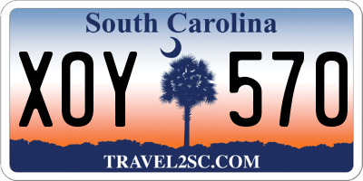 SC license plate XOY570