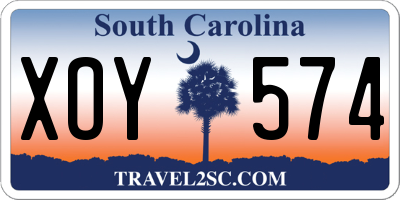 SC license plate XOY574