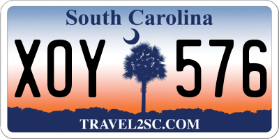 SC license plate XOY576
