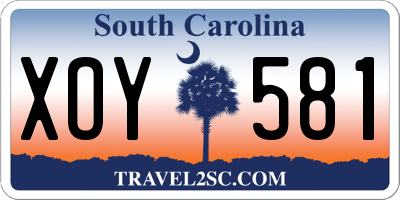 SC license plate XOY581