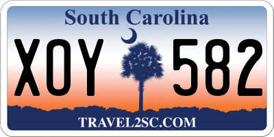 SC license plate XOY582