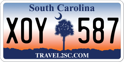 SC license plate XOY587