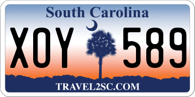 SC license plate XOY589