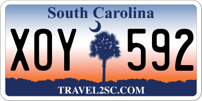SC license plate XOY592