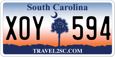 SC license plate XOY594