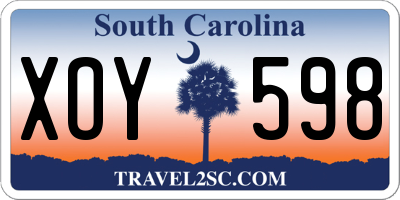 SC license plate XOY598