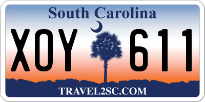 SC license plate XOY611