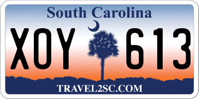 SC license plate XOY613