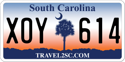 SC license plate XOY614