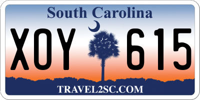 SC license plate XOY615