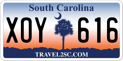 SC license plate XOY616