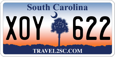 SC license plate XOY622