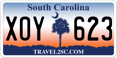 SC license plate XOY623