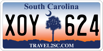 SC license plate XOY624
