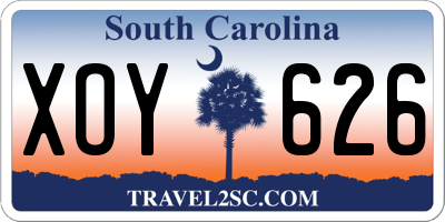 SC license plate XOY626
