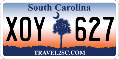 SC license plate XOY627