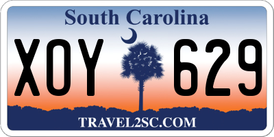 SC license plate XOY629