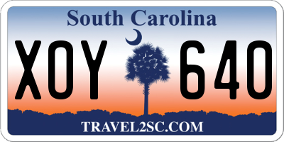 SC license plate XOY640
