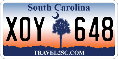 SC license plate XOY648