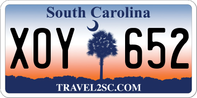 SC license plate XOY652