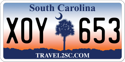 SC license plate XOY653