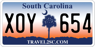 SC license plate XOY654