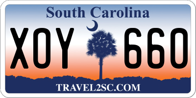SC license plate XOY660