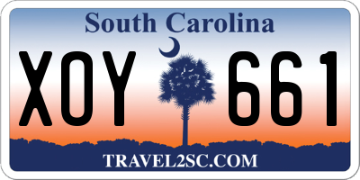 SC license plate XOY661