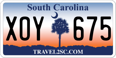 SC license plate XOY675
